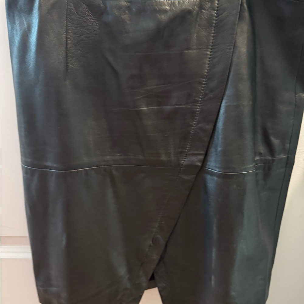 Halogen Black Leather Skirt